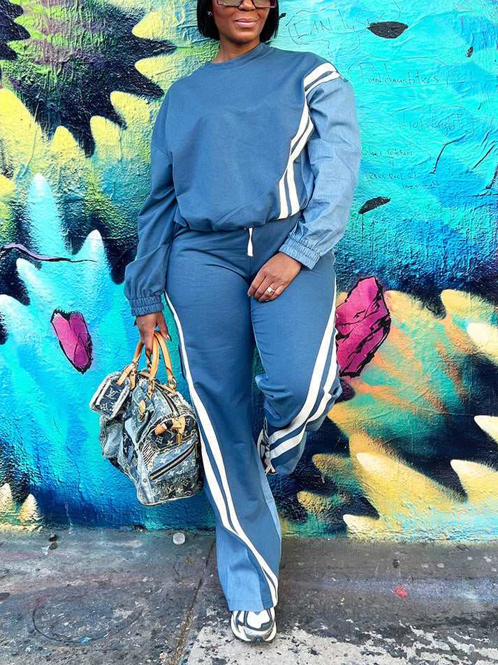 Colorblock Top & Jogging Set