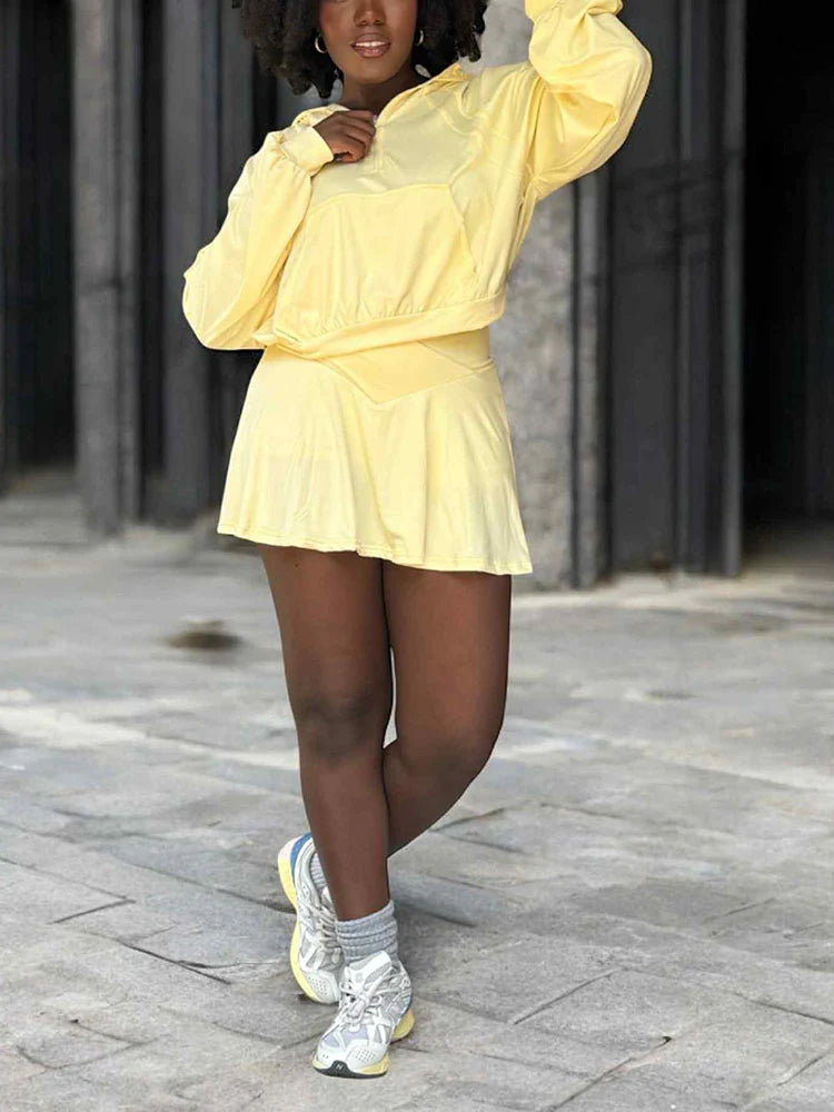 Sporty Jacket & Skrit Set